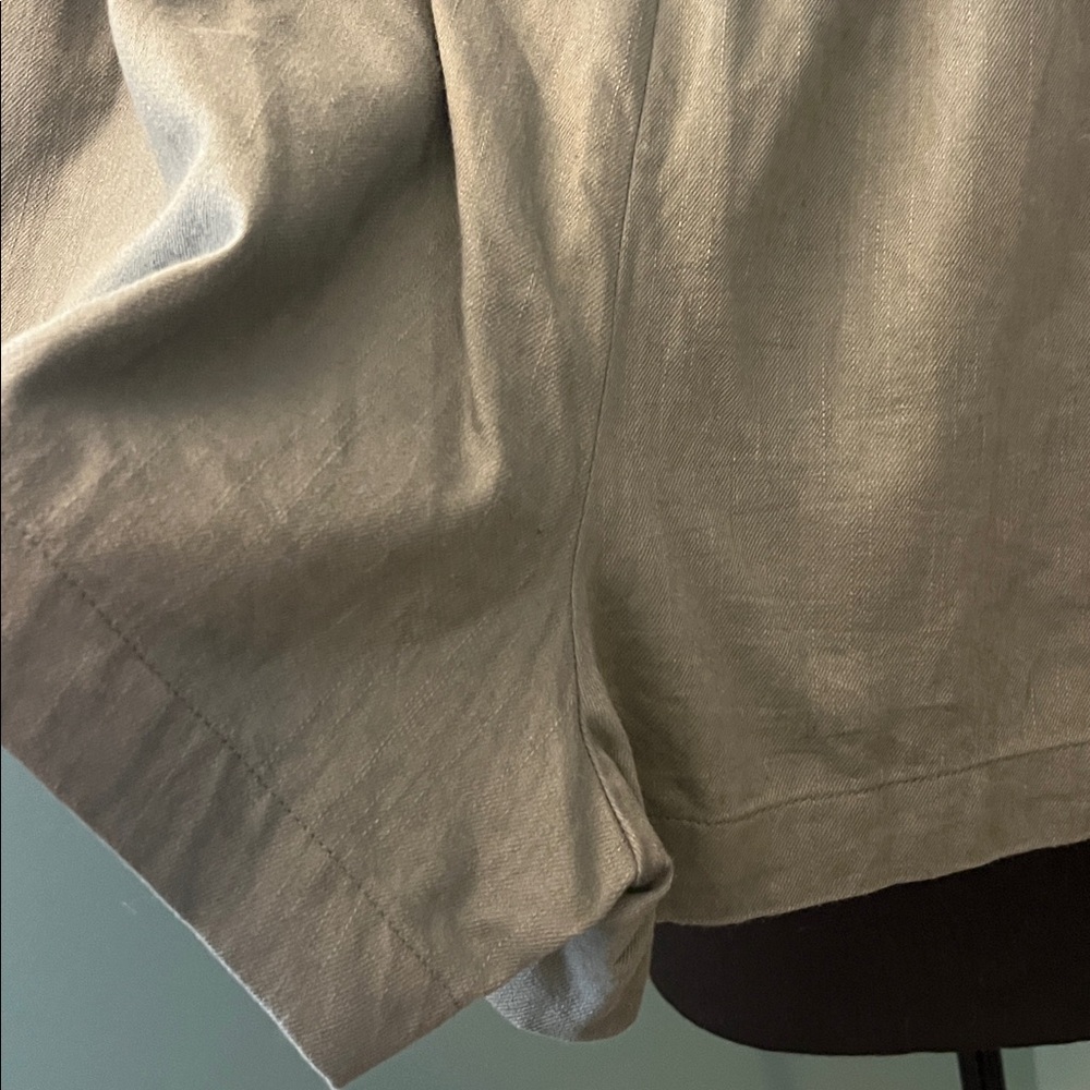 Madewell Clean Pull-On Linen/Cotton Shorts in Architect Green Size XL - Picture 10 of 13